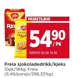 Meny Freia sjokoladedrikk/kjeks tilbud