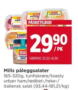 Meny Mills påleggsalater tilbud