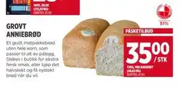 Meny GROVT ANNIEBRØD tilbud