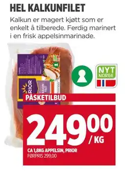 Meny HEL KALKUNFILET tilbud