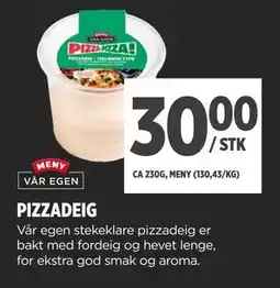 Meny PIZZADEIG tilbud