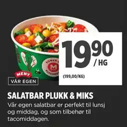 Meny SALATBAR PLUKK & MIKS tilbud