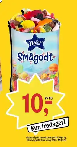 Coop Prix Nidar smågodt i løsvekt tilbud