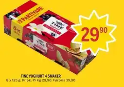 Coop Prix TINE YOGHURT 4 SMAKER tilbud