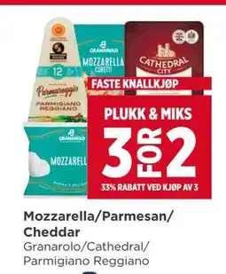 Meny Mozzarella/Parmesan/ Cheddar tilbud