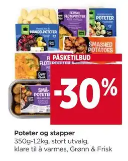 Meny Poteter og stapper tilbud