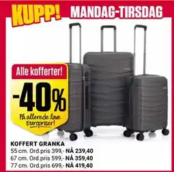 Europris KOFFERT GRANKA tilbud