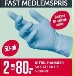 Europris NITRIL HANSKER, Medlemspris tilbud