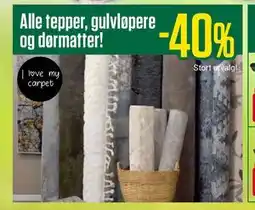 Europris Alle tepper, gulvløpere og dørmatter! tilbud