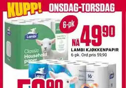 Europris LAMBI KJØKKENPAPIR tilbud