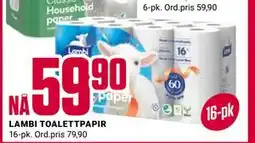 Europris LAMBI TOALETTPAPIR tilbud