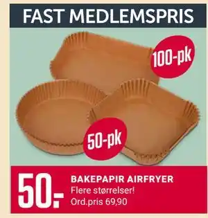 Europris BAKEPAPIR AIRFRYER, Medlemspris tilbud