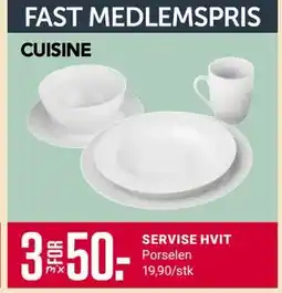 Europris SERVISE HVIT, Medlemspris tilbud