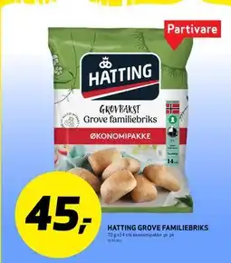 Bunnpris HATTING GROVE FAMILIEBRIKS tilbud