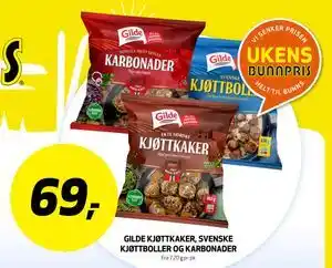 GILDE KJØTTKAKER, SVENSKE KJØTTBOLLER OG KARBONADER