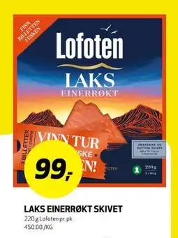 Bunnpris LAKS EINERRØKT SKIVET tilbud