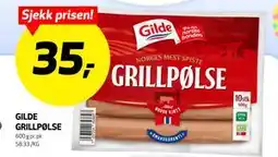 Bunnpris GILDE GRILLPØLSE tilbud