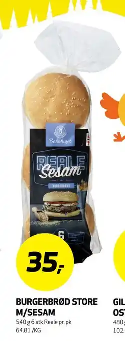 Bunnpris BURGERBRØD STORE M/SESAM tilbud