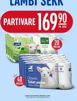 Rema 1000 LAMBI TOALETTPAPIR & TØRKERULL SEKK tilbud
