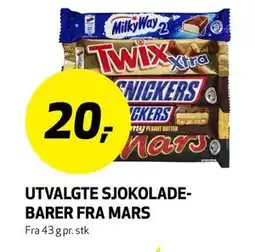 Bunnpris UTVALGTE SJOKOLADE-BARER FRA MARS tilbud
