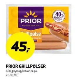 Bunnpris PRIOR GRILLPØLSER tilbud