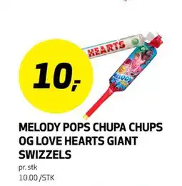 Bunnpris MELODY POPS CHUPA CHUPS OG LOVE HEARTS GIANT SWIZZELS tilbud