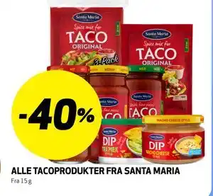 ALLE TACOPRODUKTER FRA SANTA MARIA