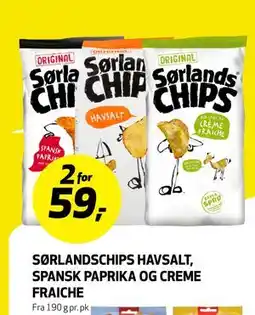 Bunnpris SØRLANDSCHIPS HAVSALT, SPANSK PAPRIKA OG CREME FRAICHE tilbud