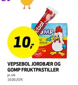 Bunnpris VEPSEBOL JORDBÆR OG GOMP FRUKTPASTILLER tilbud