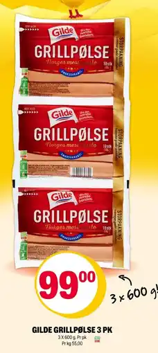 Coop Extra Gilde grillpølse 3 pk tilbud