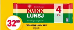 Coop Extra Freia kvikk lunsj 4 pk tilbud