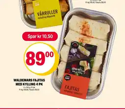 Coop Extra Waldemars fajitas med kylling 4 pk tilbud