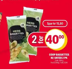 Coop Extra Coop baguettes m/urter 2 pk tilbud