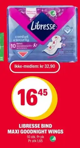 Coop Extra Libresse bind maxi goodnight wings tilbud