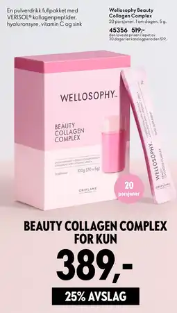 Oriflame Wellosophy Beauty Collagen Complex tilbud