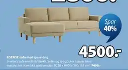 JYSK EGENSE sofa med sjeselong tilbud