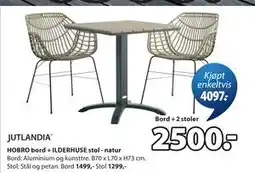 JYSK HOBRO bord + ILDERHUSE stol - natur tilbud