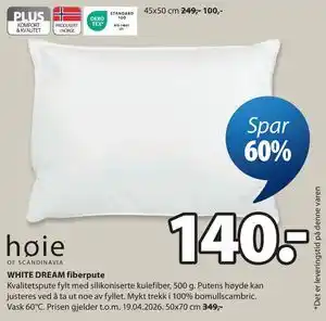 JYSK WHITE DREAM fiberpute tilbud