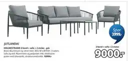 JYSK HOLMESTRAND 2 bord + sofa + 2 stoler - grå tilbud