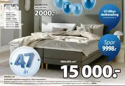 JYSK BJORSUND regulerbar seng grå-23 + KOLA overmadrass tilbud