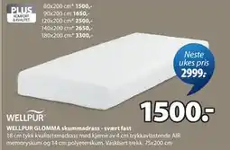 JYSK WELLPUR GLOMMA skummadrass - svært fast tilbud