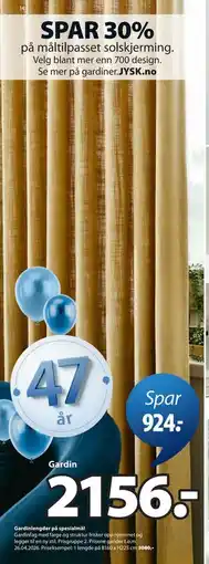 JYSK Gardinlengder på spesialmål tilbud