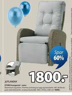 JYSK STORD loungestol - natur tilbud