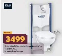 Megaflis Grohe Solido 5in1 set komplett inbyggingstoalett/bau tilbud