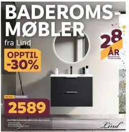 Megaflis Lind Timber servantskap 80 sort tilbud