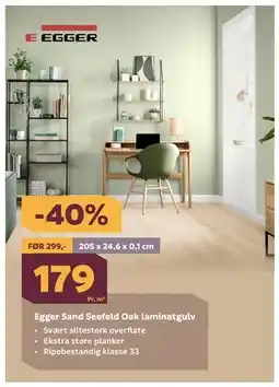 Megaflis Egger Sand Seefeld Oak laminatgulv tilbud