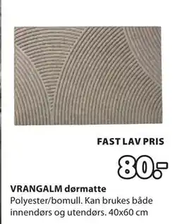 JYSK VRANGALM dørmatte tilbud