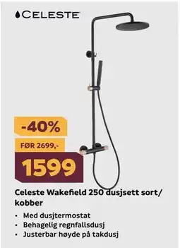 Megaflis Celeste Wakefield 250 dusjsett sort/ kobber tilbud