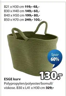 JYSK ESGE kurv tilbud