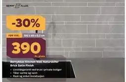 Megaflis BerryAlloc Kitchen Wall Naturskifer Brick Satin Finish tilbud